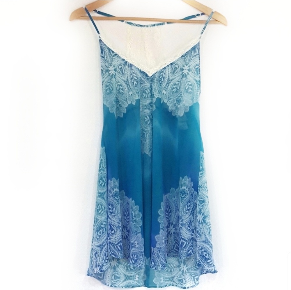 In Bloom Lingerie Turquoise Nightie Slip Ombre